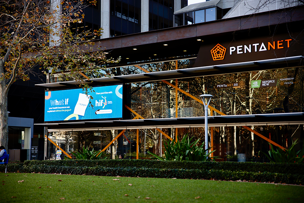 Digital billboard overlooking Central Park - Perth, WA