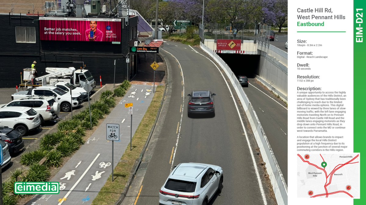 Digital Billboard | Castle Hill Road | West Pennant Hills - Eastbound